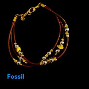 Fossil Leather Wrap Bracelet